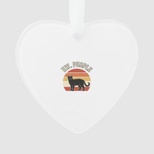 Lustige schwarze Katze Ew Leute Vintage Retro Desi Ornament
