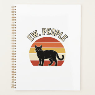 Lustige schwarze Katze Ew Leute Vintage Retro Desi Planer