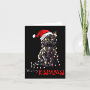 Lustige schwarze Katze Frohe Kuss meine Weihnachte Karte