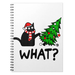 Lustige schwarze Katze Geschenk schiebt Weihnachts Notizblock