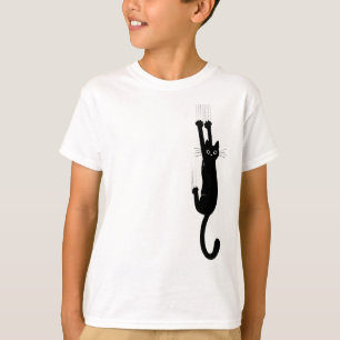 Lustige schwarze Katze hängt Humorvolle Kitty T-Shirt