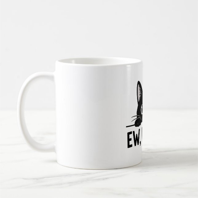 Lustige schwarze Katze "Igitt, Leute." Kaffeetasse (Links)