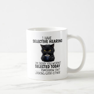 Lustige schwarze Katze Minimalistischer moderner C Kaffeetasse