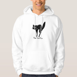 lustige schwarze Katze mit gewölbtem Rücken Hoodie