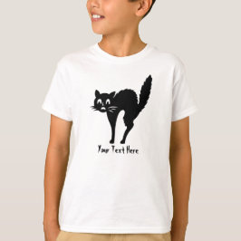 lustige schwarze Katze mit gewölbtem Rücken T-Shirt