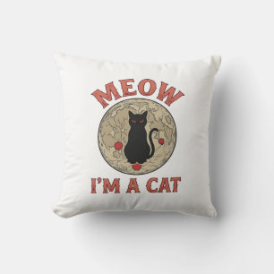 Lustige schwarze Katze Mond Vintage Halloween-Desi Kissen