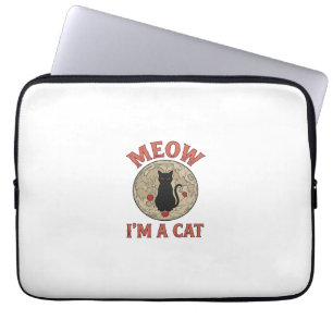Lustige schwarze Katze Mond Vintage Halloween-Desi Laptopschutzhülle