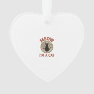 Lustige schwarze Katze Mond Vintage Halloween-Desi Ornament