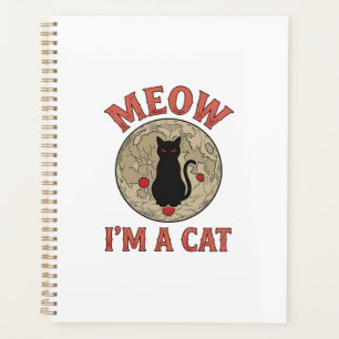 Lustige schwarze Katze Mond Vintage Halloween-Desi Planer
