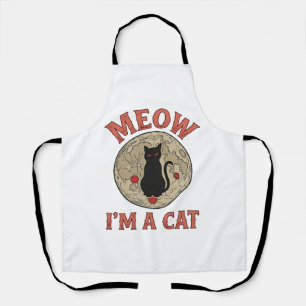 Lustige schwarze Katze Mond Vintage Halloween-Desi Schürze