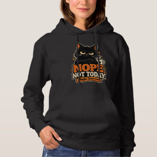 Lustige schwarze Katze Nö heute nicht Vielleicht m Hoodie