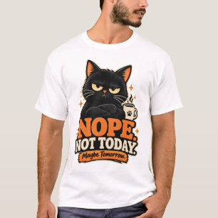 Lustige schwarze Katze Nö heute nicht Vielleicht m T-Shirt
