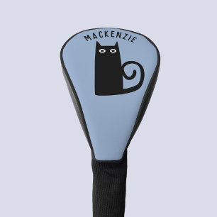 Lustige schwarze Katze personalisiert Golf Headcover
