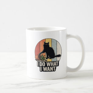 Lustige schwarze Katze & Pflanze Vintage Ich mache Kaffeetasse