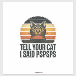 Lustige schwarze Katze Pspsps Vintage-Sonnenunterg Aufkleber