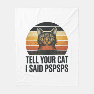 Lustige schwarze Katze Pspsps Vintage-Sonnenunterg Fleecedecke
