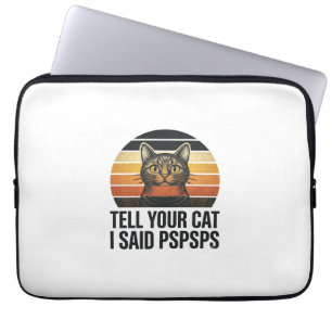 Lustige schwarze Katze Pspsps Vintage-Sonnenunterg Laptopschutzhülle