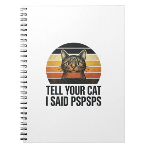 Lustige schwarze Katze Pspsps Vintage-Sonnenunterg Notizblock