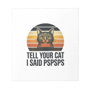 Lustige schwarze Katze Pspsps Vintage-Sonnenunterg Notizblock