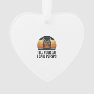 Lustige schwarze Katze Pspsps Vintage-Sonnenunterg Ornament