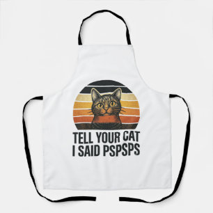 Lustige schwarze Katze Pspsps Vintage-Sonnenunterg Schürze