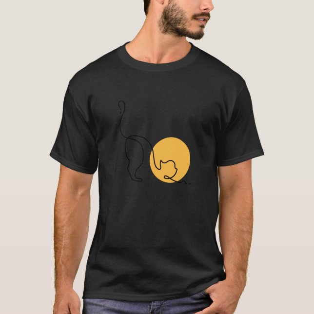 Lustige schwarze Katze T-Shirt (Vorderseite)