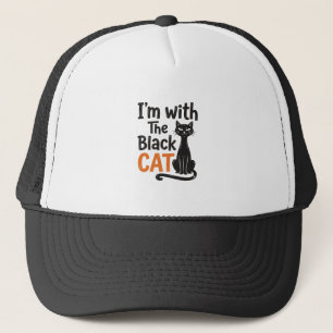 Lustige schwarze Katze Vintage Gravur Halloween De Truckerkappe