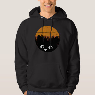 Lustige schwarze Katze Vintage-Katze Retro-Design Hoodie