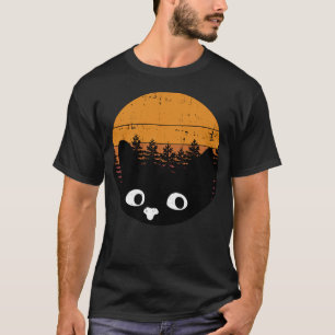 Lustige schwarze Katze Vintage-Katze Retro-Design T-Shirt