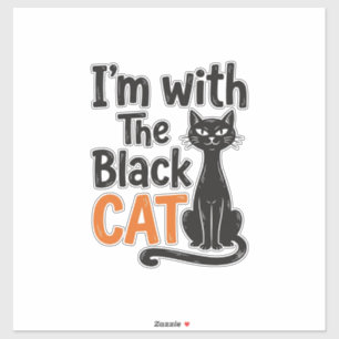 Lustige schwarze Katze Vintage-Stich Halloween-Des Aufkleber