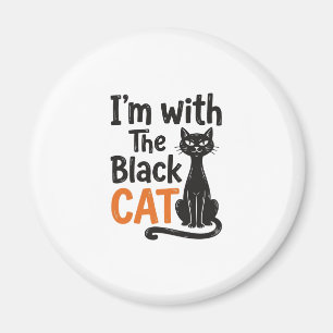 Lustige schwarze Katze Vintage-Stich Halloween-Des Magnet