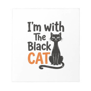 Lustige schwarze Katze Vintage-Stich Halloween-Des Notizblock