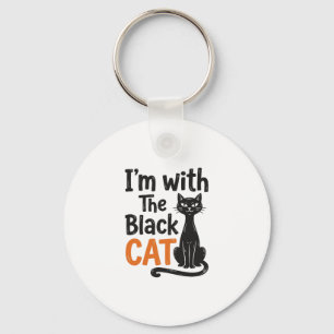 Lustige schwarze Katze Vintage-Stich Halloween-Des Schlüsselanhänger