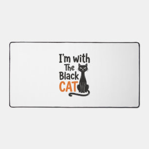 Lustige schwarze Katze Vintage-Stich Halloween-Des Schreibtischunterlage