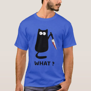 Lustige schwarze Katze Was Süß Verdächtiges Kätzch T-Shirt