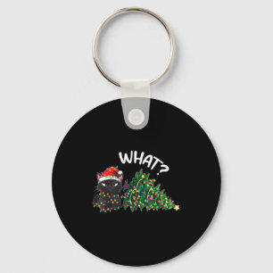 Lustige schwarze Katze Was_ Weihnachtsbaum Lustige Schlüsselanhänger