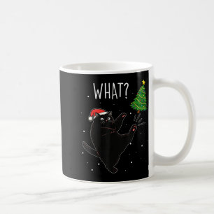 Lustige schwarze Katze Was_ Weihnachtsbaum Meme Xm Kaffeetasse