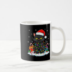 Lustige schwarze Katze Weihnachten für Männer Frau Kaffeetasse
