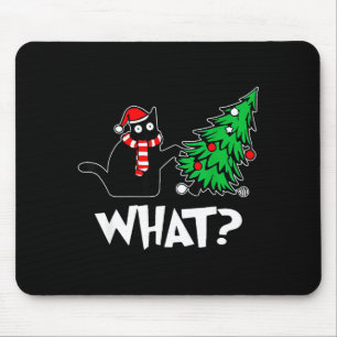 Lustige schwarze Katze Weihnachten schiebt Weihnac Mousepad