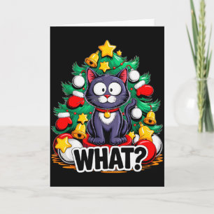 Lustige schwarze Katze Weihnachtsbaum Frohe Weihna Karte