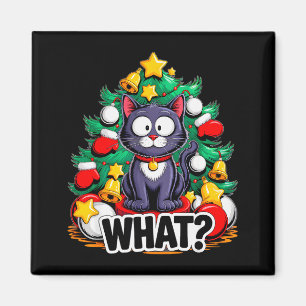 Lustige schwarze Katze Weihnachtsbaum Frohe Weihna Magnet