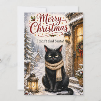 Lustige schwarze Katze Weihnachtskarte – Ich habe Feiertagskarte