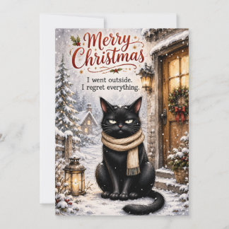 Lustige schwarze Katze Weihnachtskarte – Sarkastis Feiertagskarte