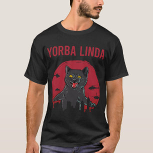 Lustige schwarze Katze Yorba Linda T-Shirt