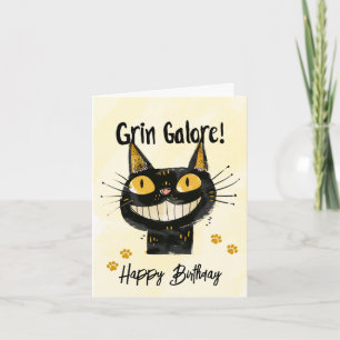 Lustige schwarze Katze zum Geburtstag Grußkarte Einladung