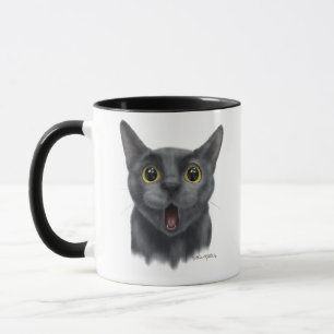 Lustige schwarze Katzen-Cartoon Tasse
