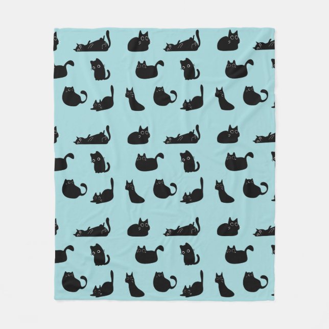 Lustige schwarze Katzen Fleecedecke (Vorderseite)