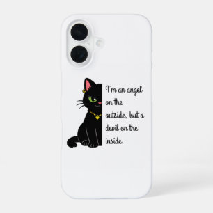 lustige schwarze Katzen-Handyhülle iPhone 16 Hülle