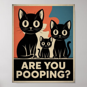 Lustige schwarze Katzen Kacken Sie? Humorvolle Kat Poster