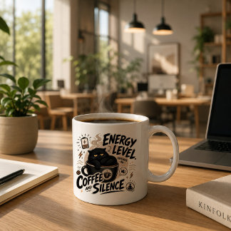Lustige schwarze Katzen-Kaffeetasse für Introverti Kaffeetasse